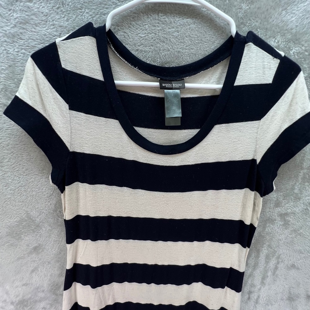 Bisou Bisou‎ Michele Bohbot 6 Cap Sleeve Nautical Maxi French Chic Boho 53" Long